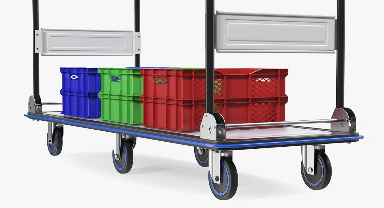 3D Market Service Cart with Crates