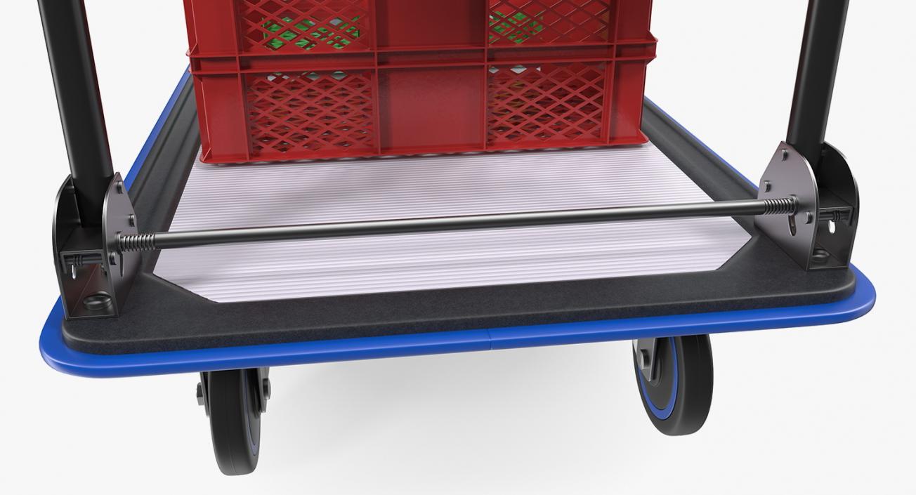 3D Market Service Cart with Crates