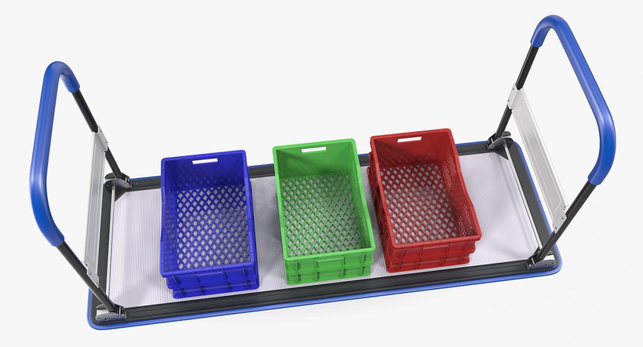 3D Market Service Cart with Crates