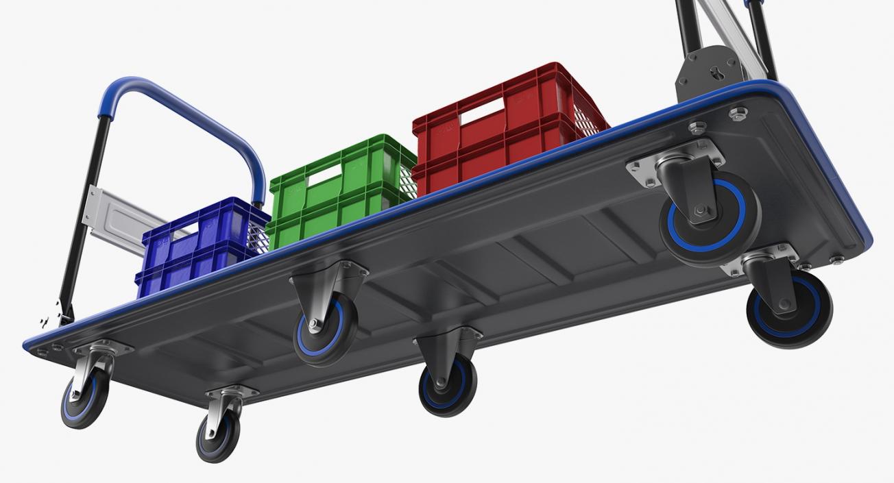 3D Market Service Cart with Crates