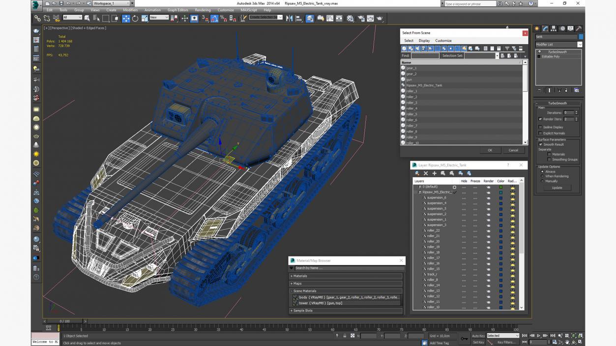 3D Ripsaw M5 Electric Tank model