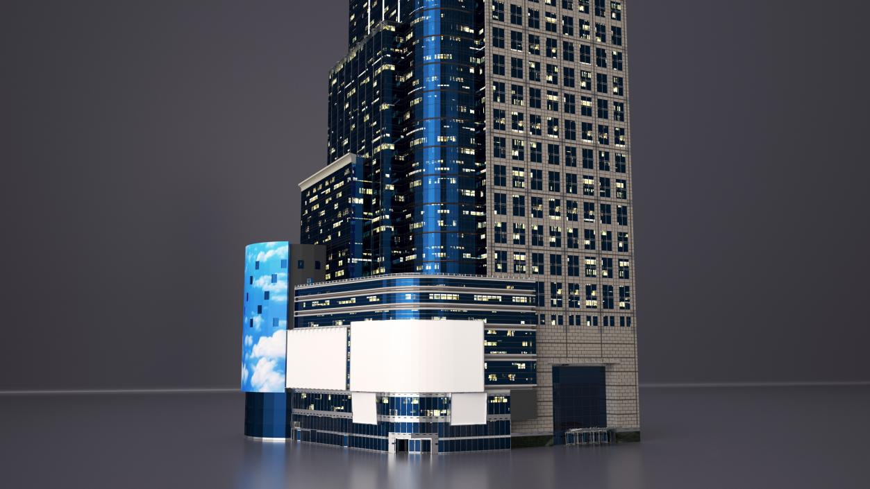 Conde Nast Building with Night Lights 3D