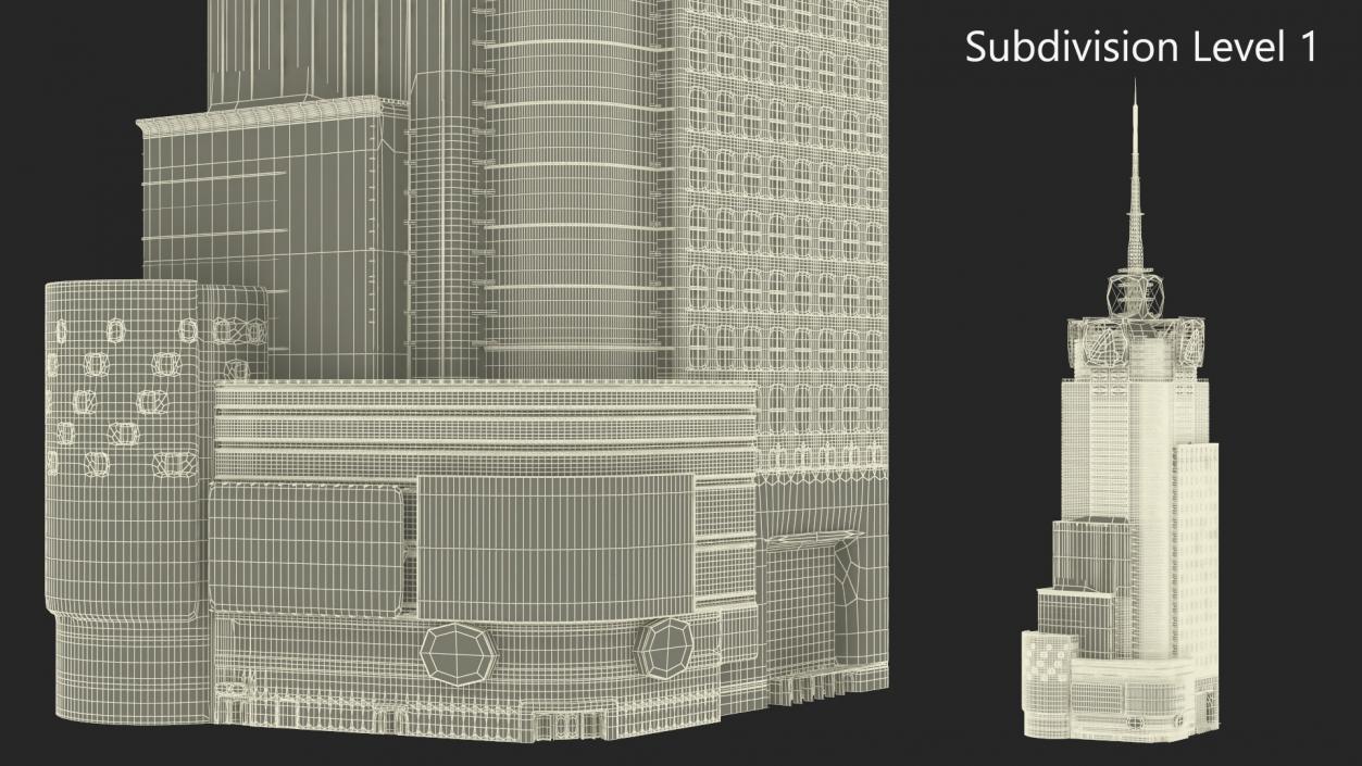 Conde Nast Building with Night Lights 3D