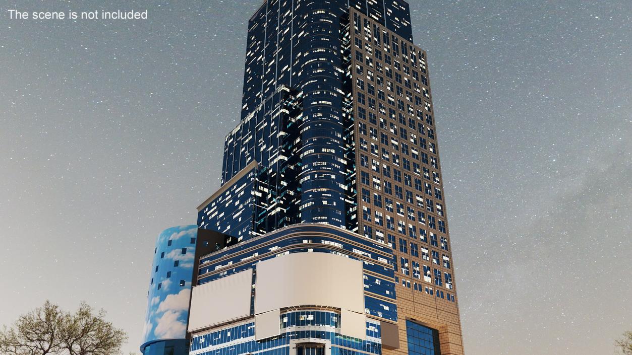 Conde Nast Building with Night Lights 3D