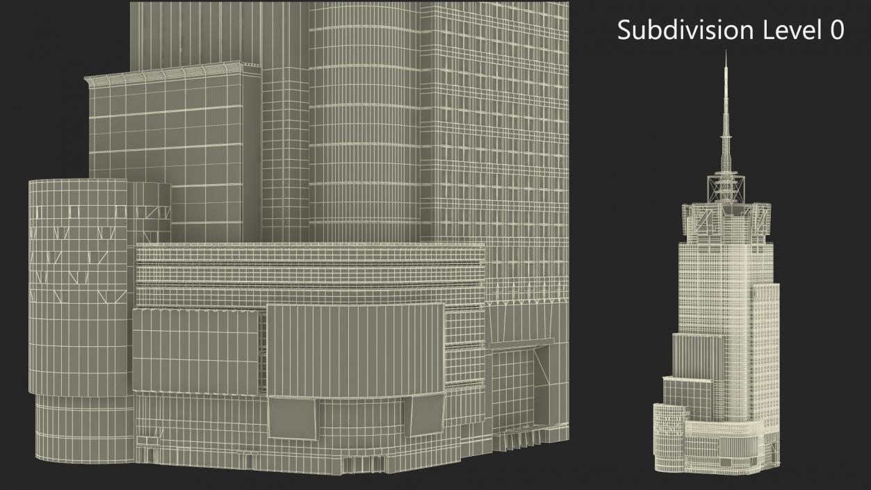 Conde Nast Building with Night Lights 3D