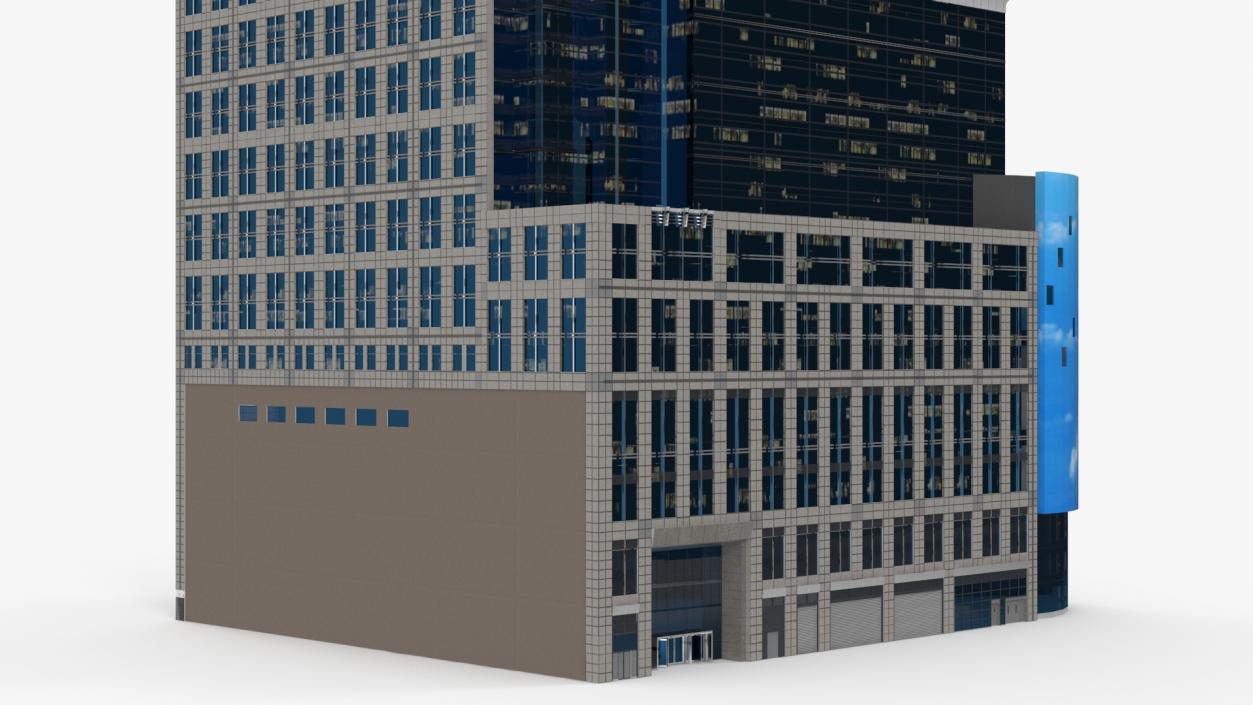 Conde Nast Building with Night Lights 3D