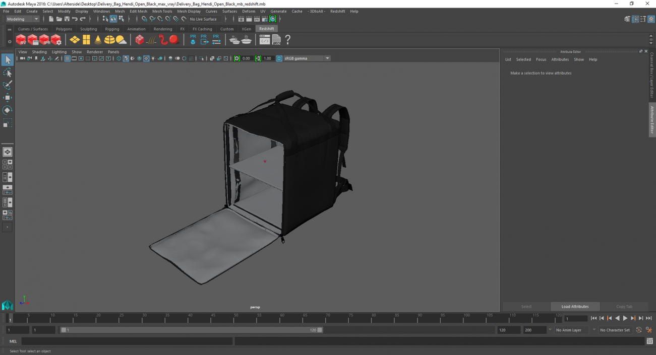 Delivery Bag Hendi Open Black 3D model