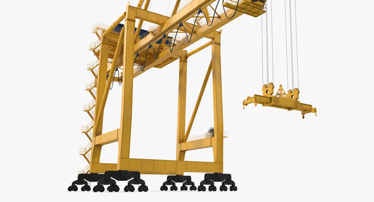 3D Quayside Container Crane Rigged