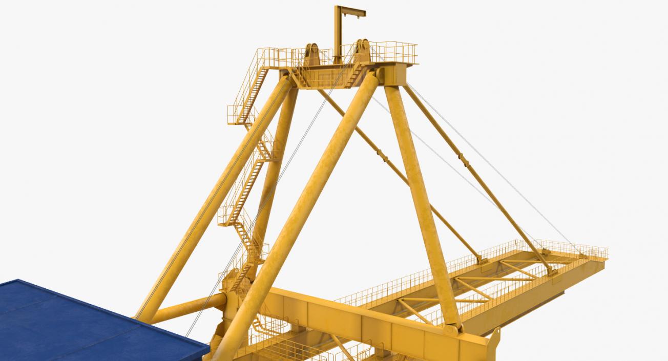 3D Quayside Container Crane Rigged