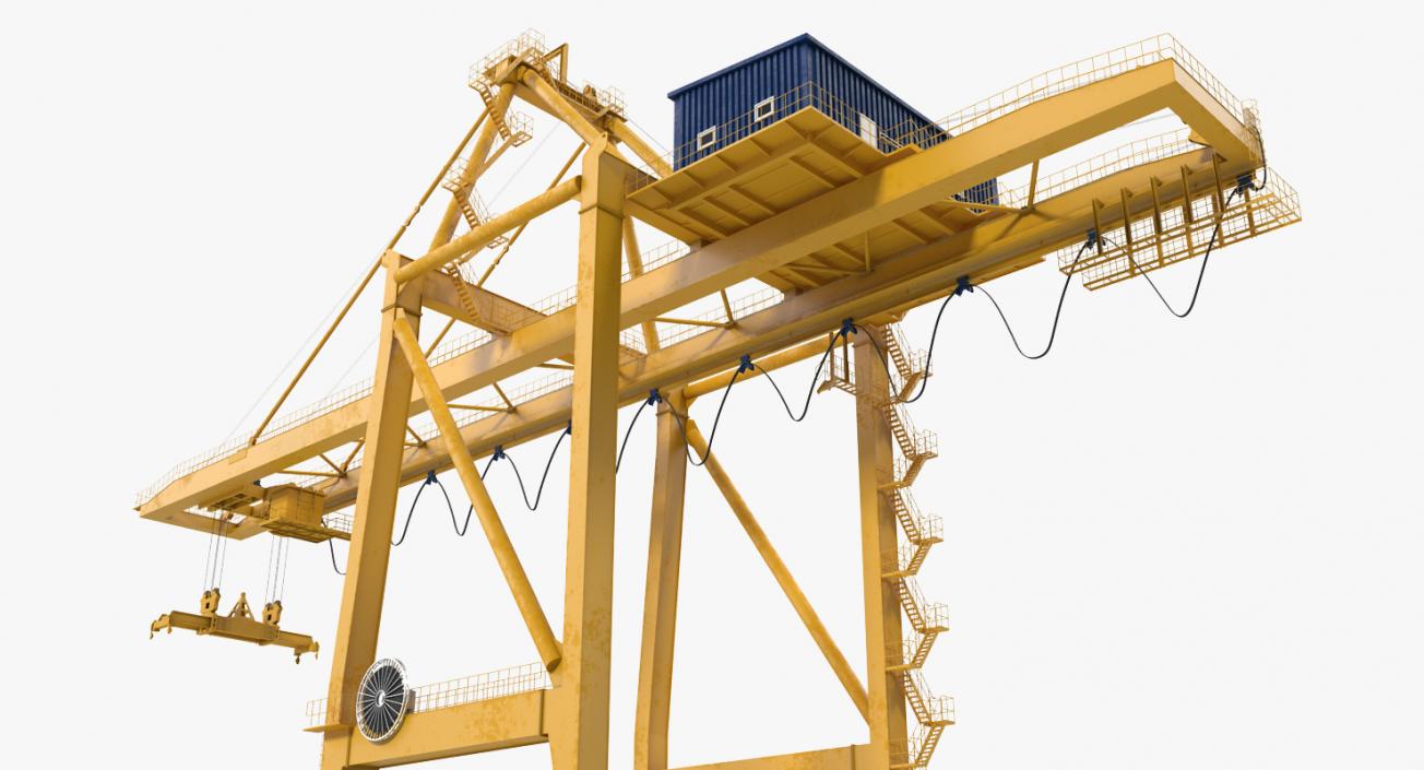 3D Quayside Container Crane Rigged