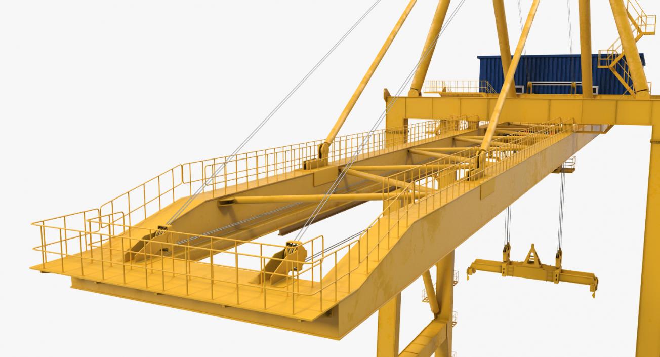 3D Quayside Container Crane Rigged