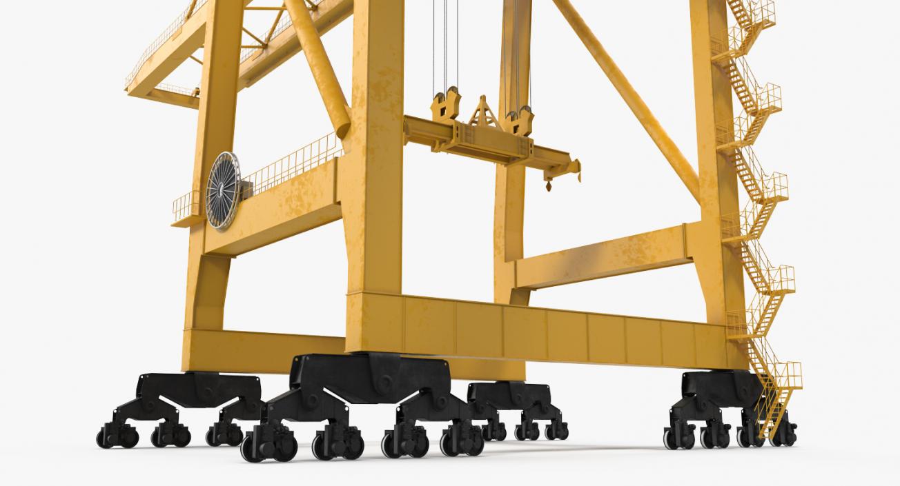 3D Quayside Container Crane Rigged