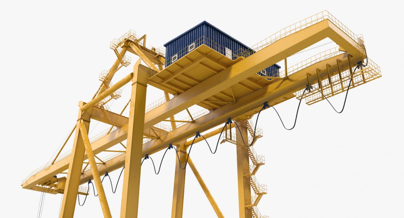 3D Quayside Container Crane Rigged