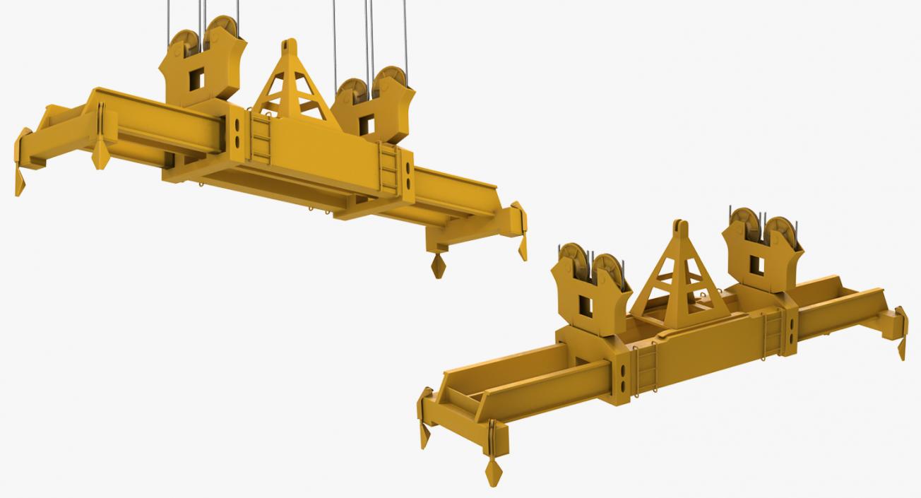 3D Quayside Container Crane Rigged