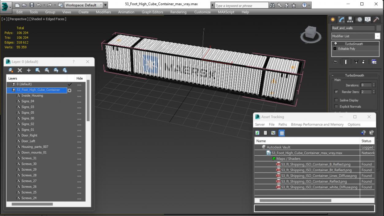 53 Foot High Cube Container 3D