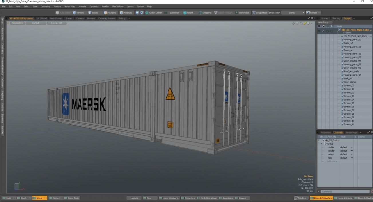 53 Foot High Cube Container 3D