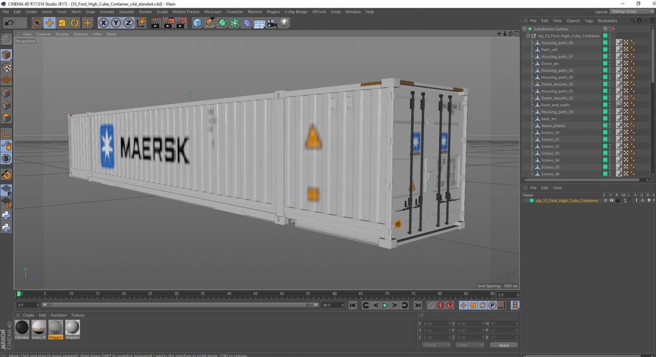 53 Foot High Cube Container 3D