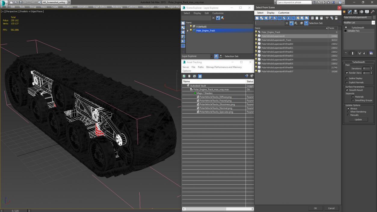 3D Polar Engine Track model