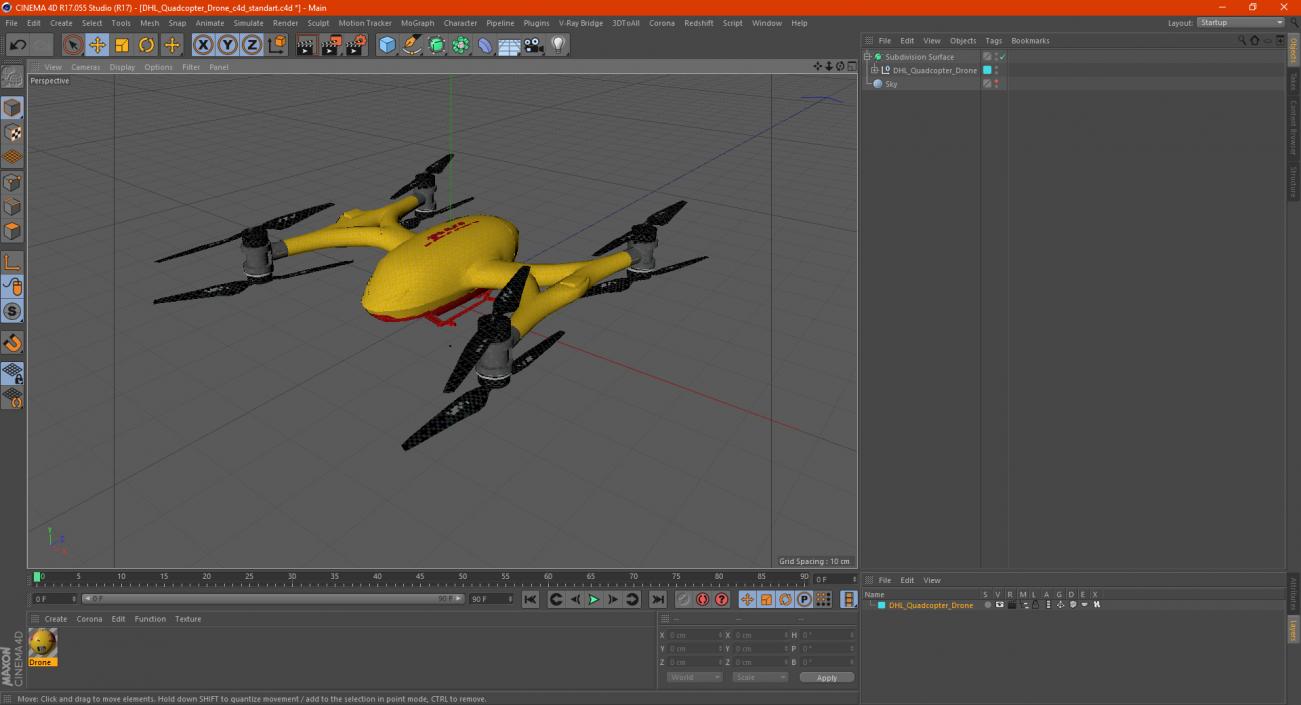 3D model DHL Quadcopter Drone