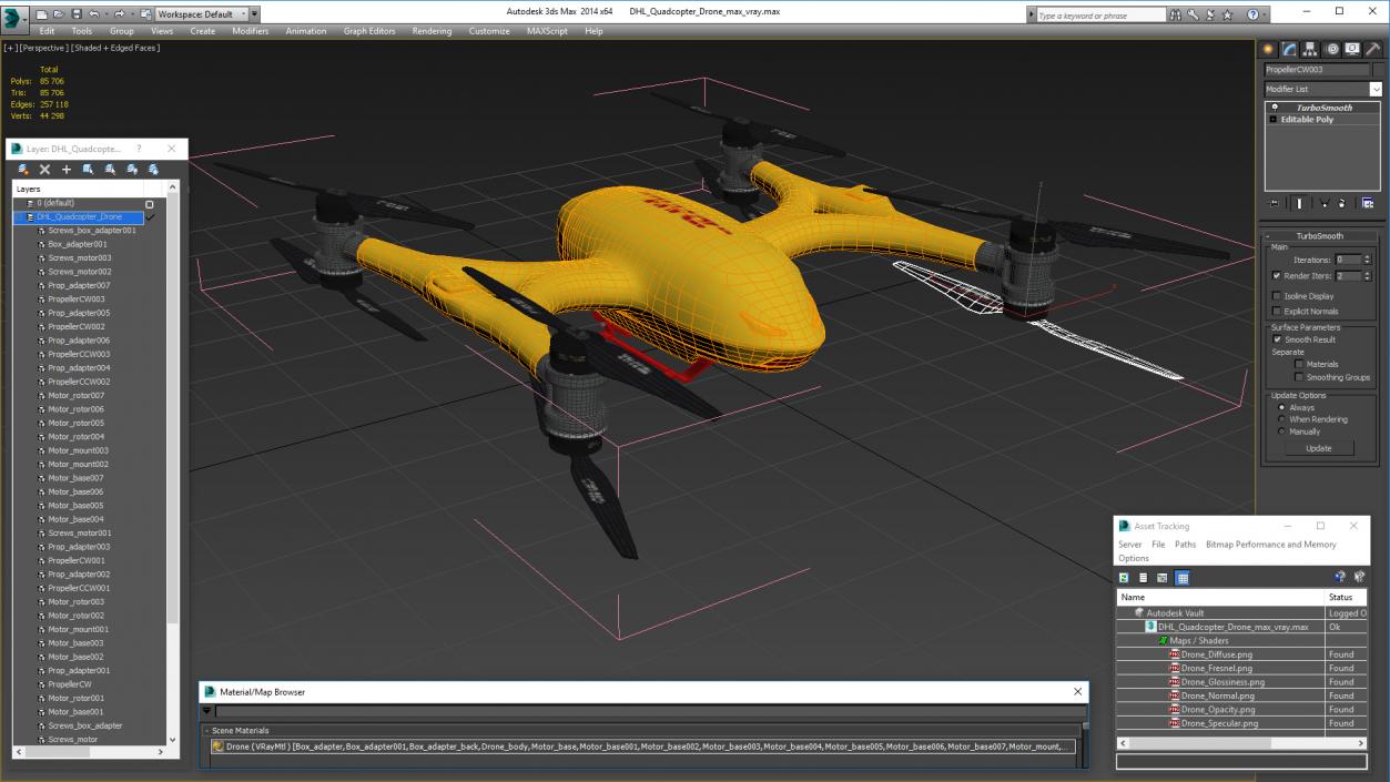 3D model DHL Quadcopter Drone