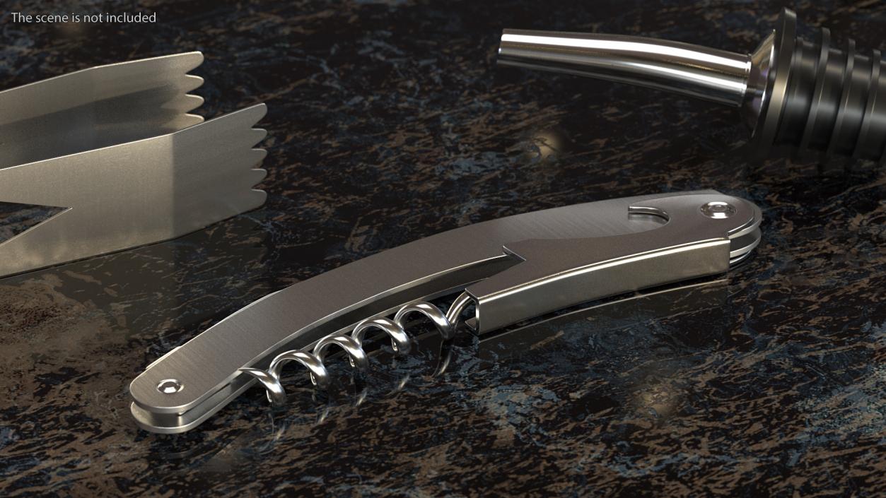 3D model Bartender Corkscrew Stainless Steel