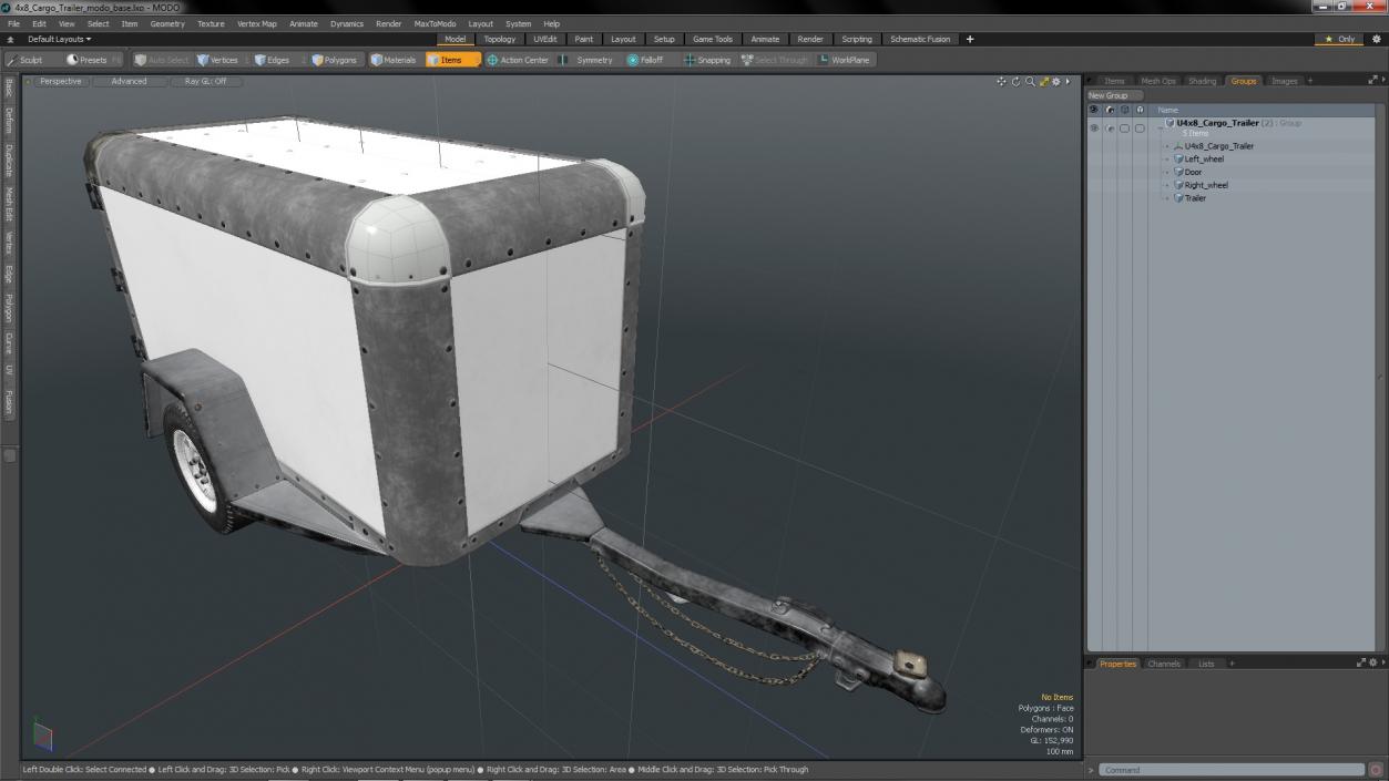 4x8 Cargo Trailer 3D