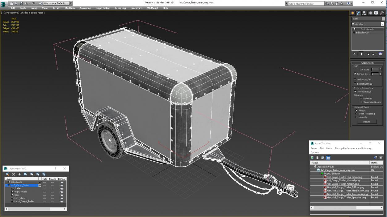 4x8 Cargo Trailer 3D