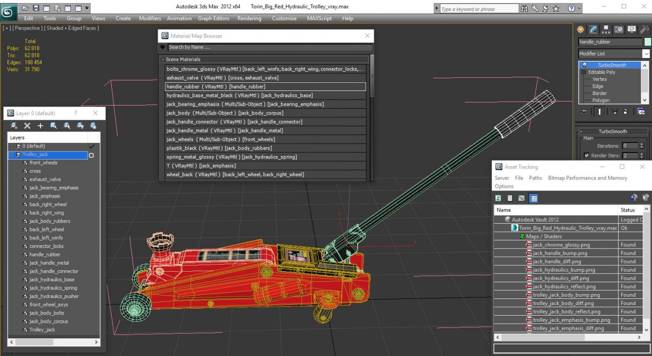 3D Torin Big Red Hydraulic Trolley