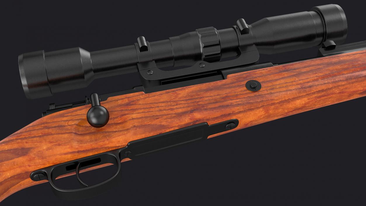 Mauser Kar98k Bolt Action Rifle with Scope 3D