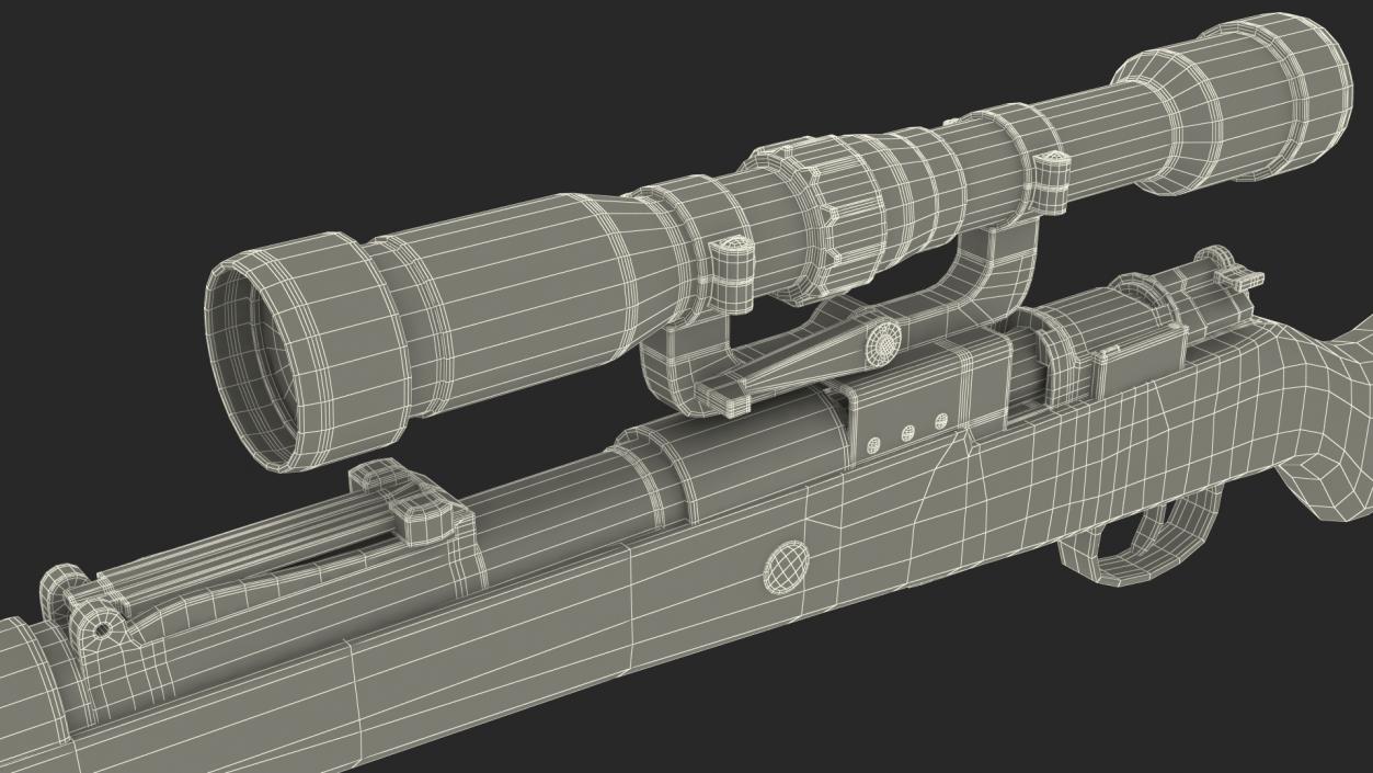 Mauser Kar98k Bolt Action Rifle with Scope 3D