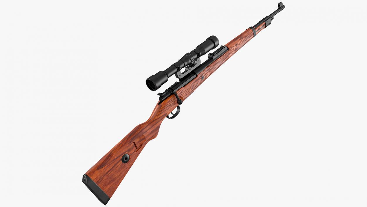 Mauser Kar98k Bolt Action Rifle with Scope 3D