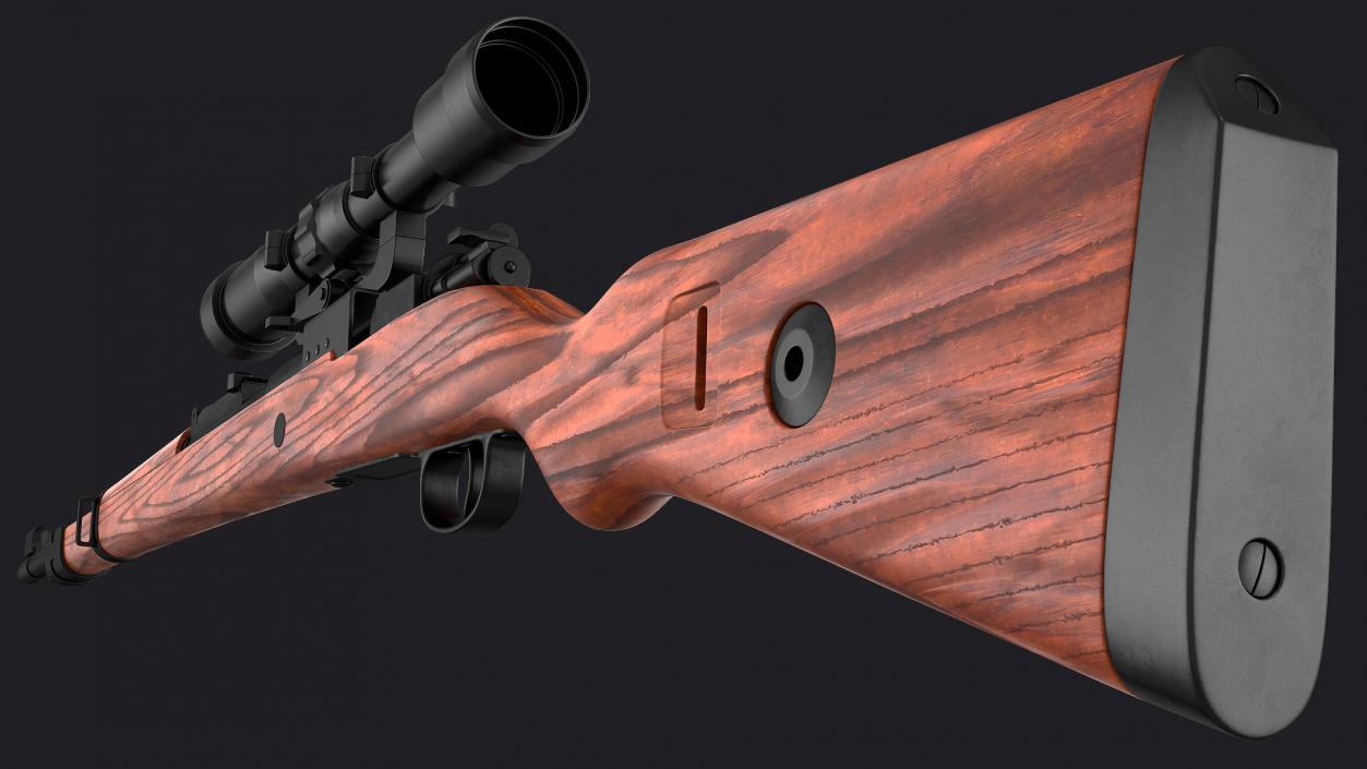 Mauser Kar98k Bolt Action Rifle with Scope 3D