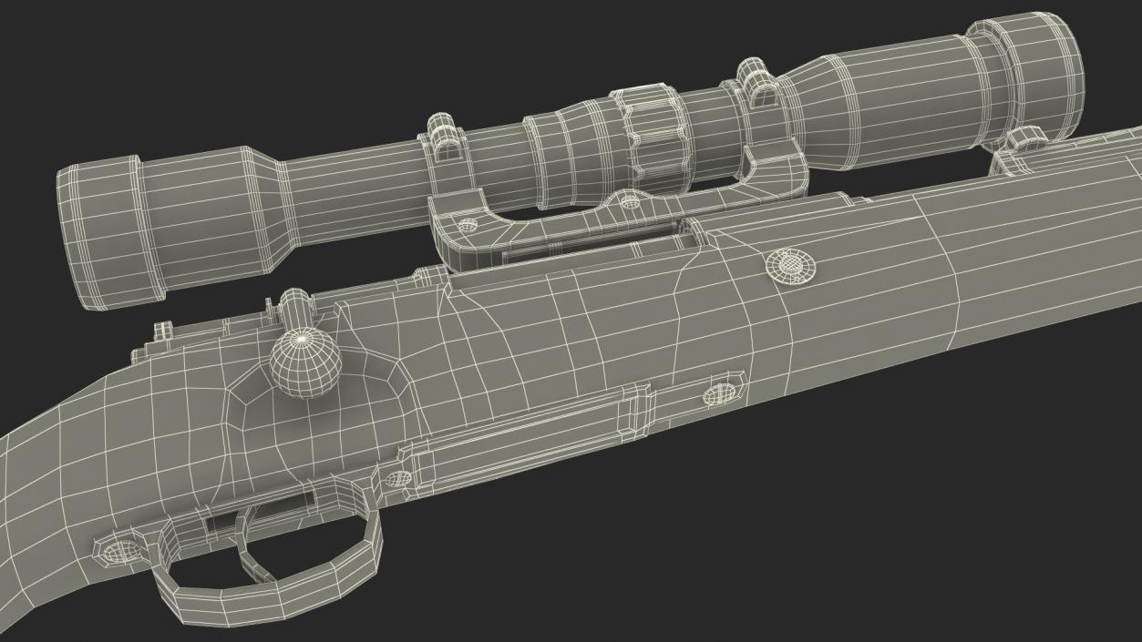 Mauser Kar98k Bolt Action Rifle with Scope 3D