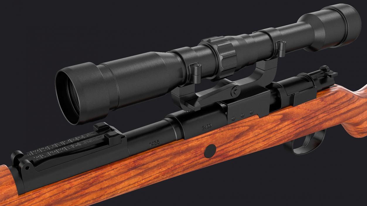 Mauser Kar98k Bolt Action Rifle with Scope 3D