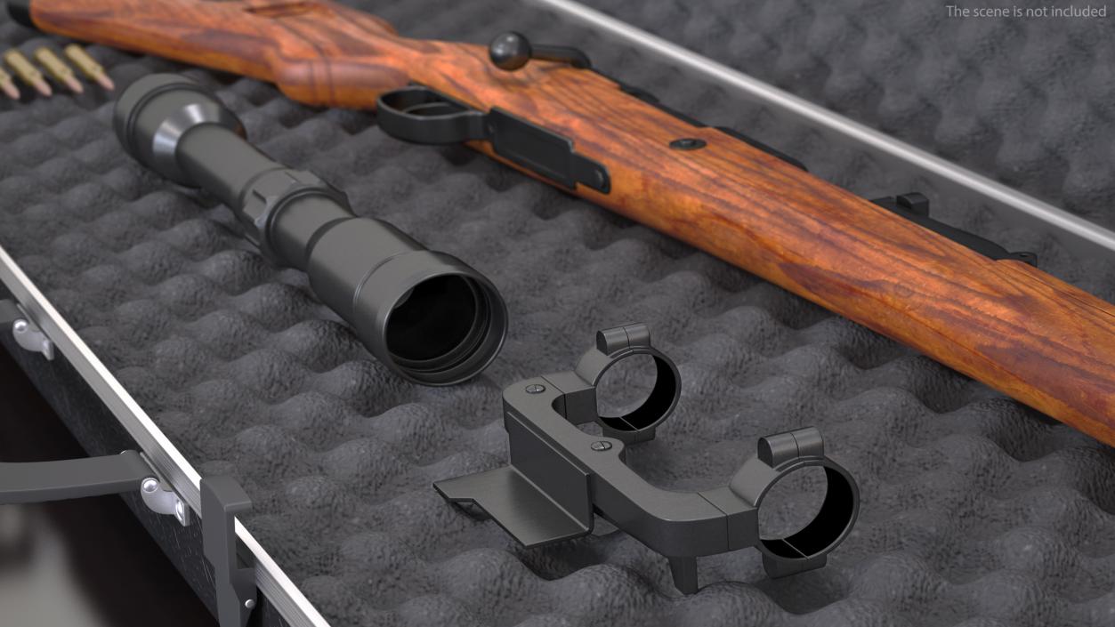 Mauser Kar98k Bolt Action Rifle with Scope 3D