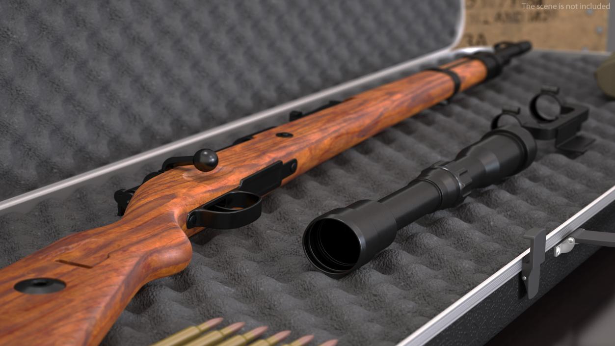 Mauser Kar98k Bolt Action Rifle with Scope 3D