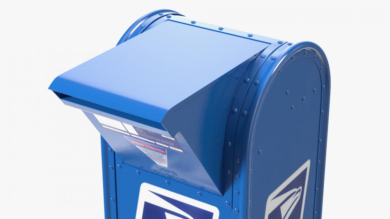 3D Blue Metal US Mailbox