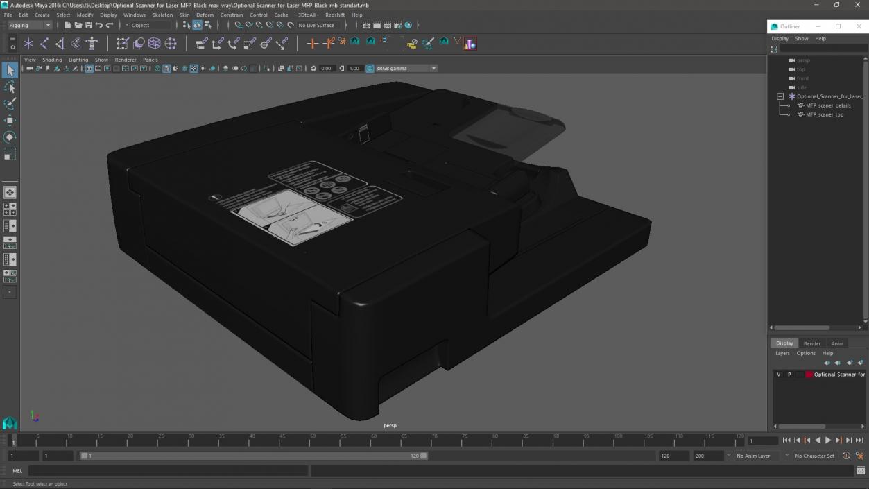 3D Optional Scanner for Laser MFP Black 2 model