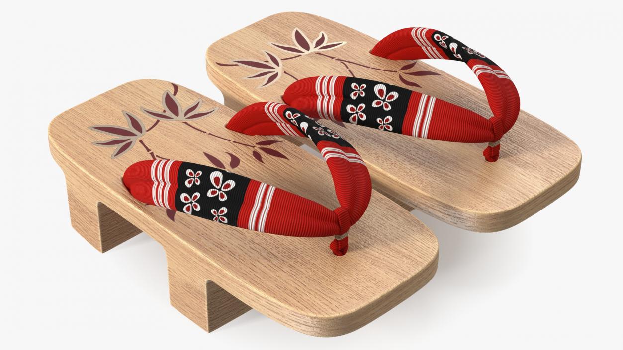 Light Geta Traditional Japanese Clogs 3D