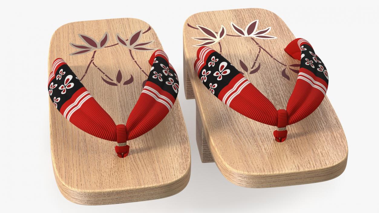 Light Geta Traditional Japanese Clogs 3D