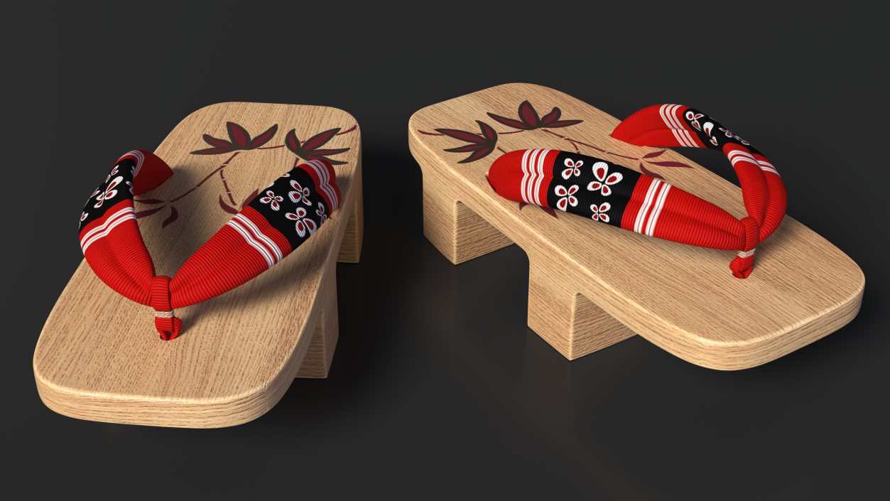 Light Geta Traditional Japanese Clogs 3D