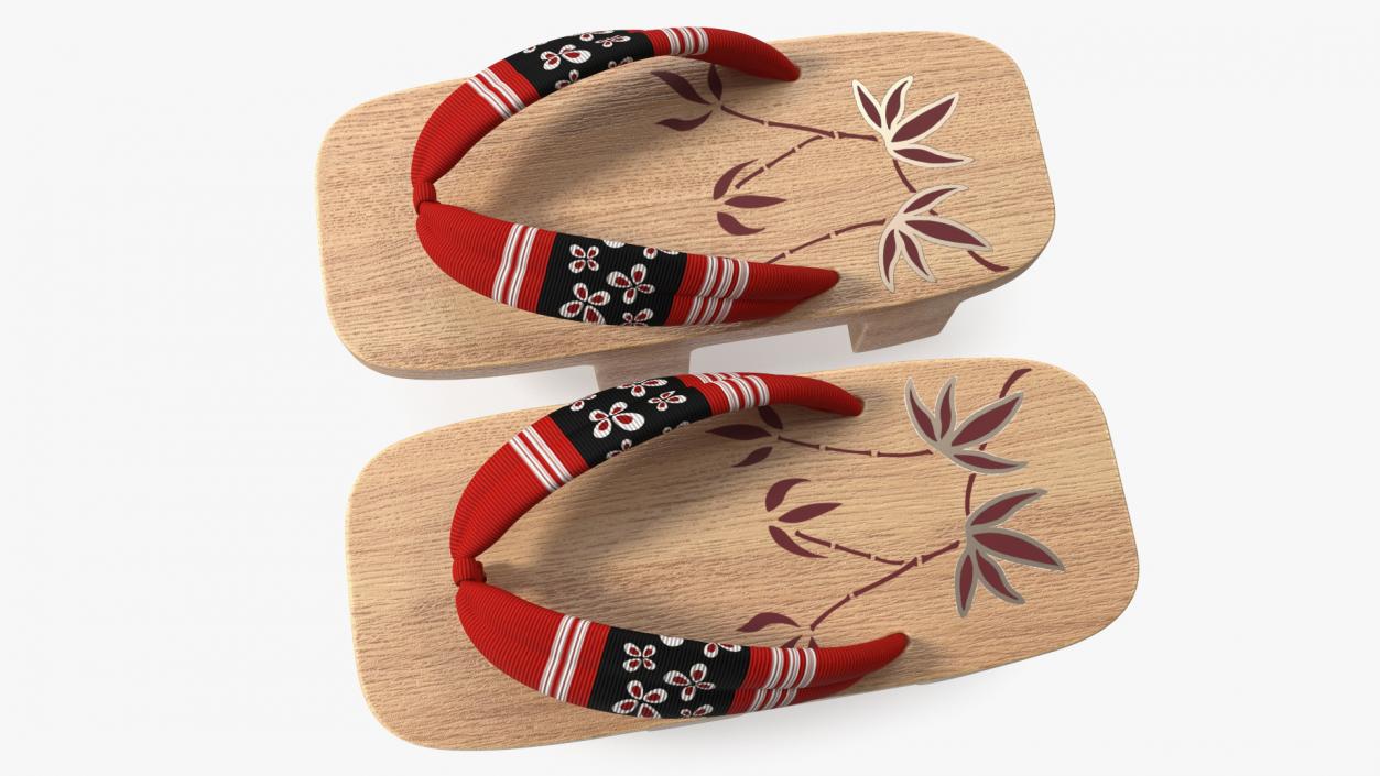 Light Geta Traditional Japanese Clogs 3D