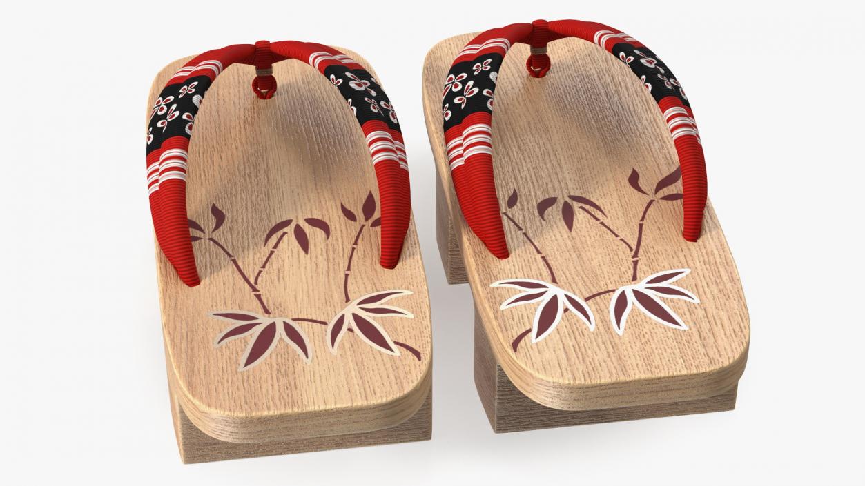 Light Geta Traditional Japanese Clogs 3D