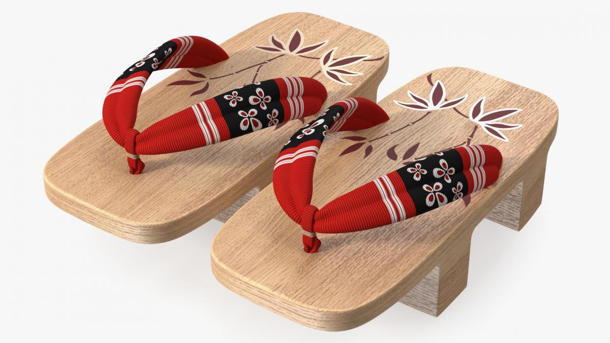 Light Geta Traditional Japanese Clogs 3D