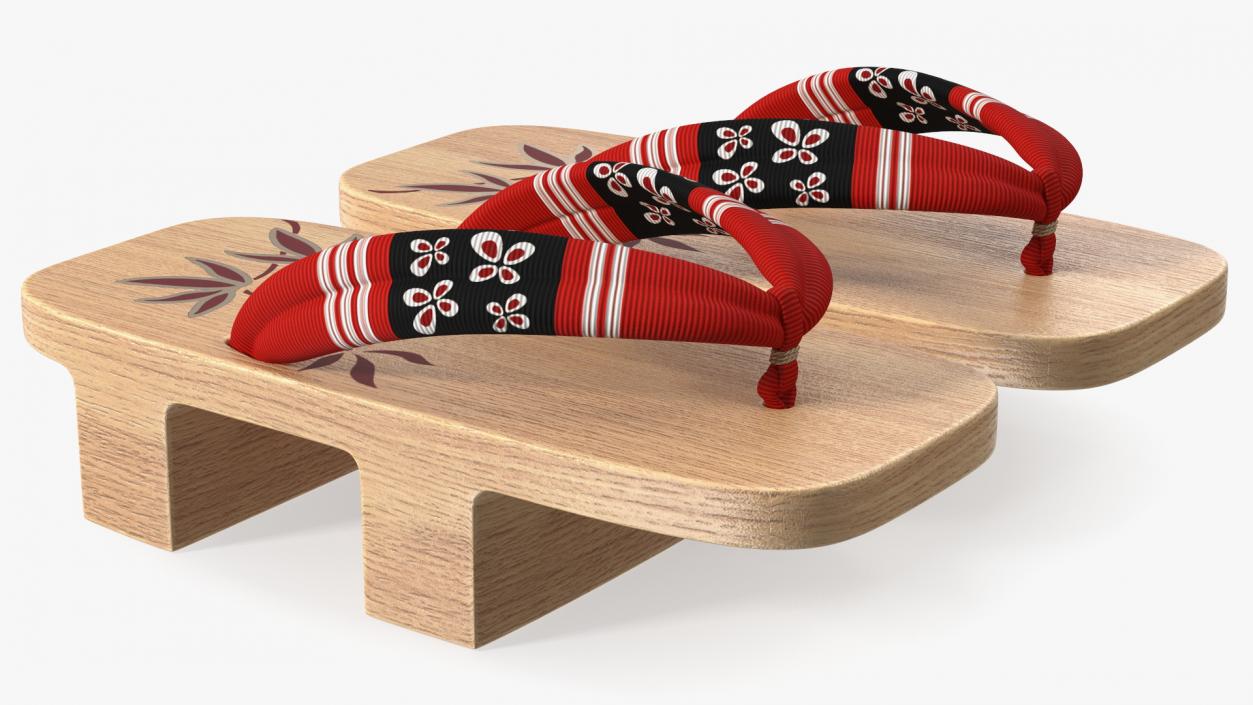 Light Geta Traditional Japanese Clogs 3D