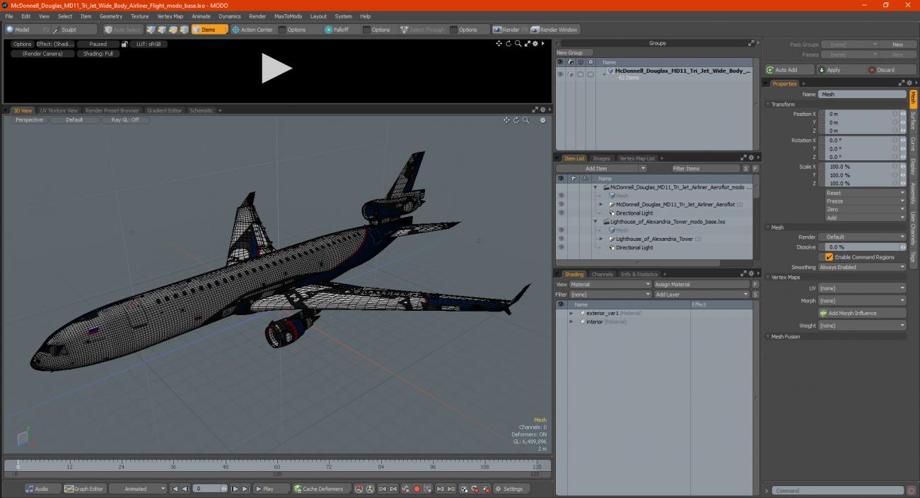 3D McDonnell Douglas MD11 Tri Jet Wide Body Airliner Flight