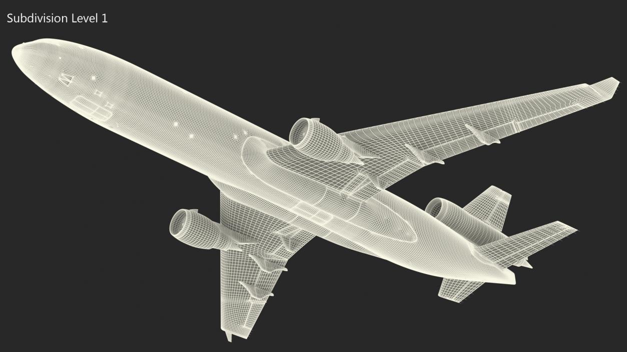 3D McDonnell Douglas MD11 Tri Jet Wide Body Airliner Flight