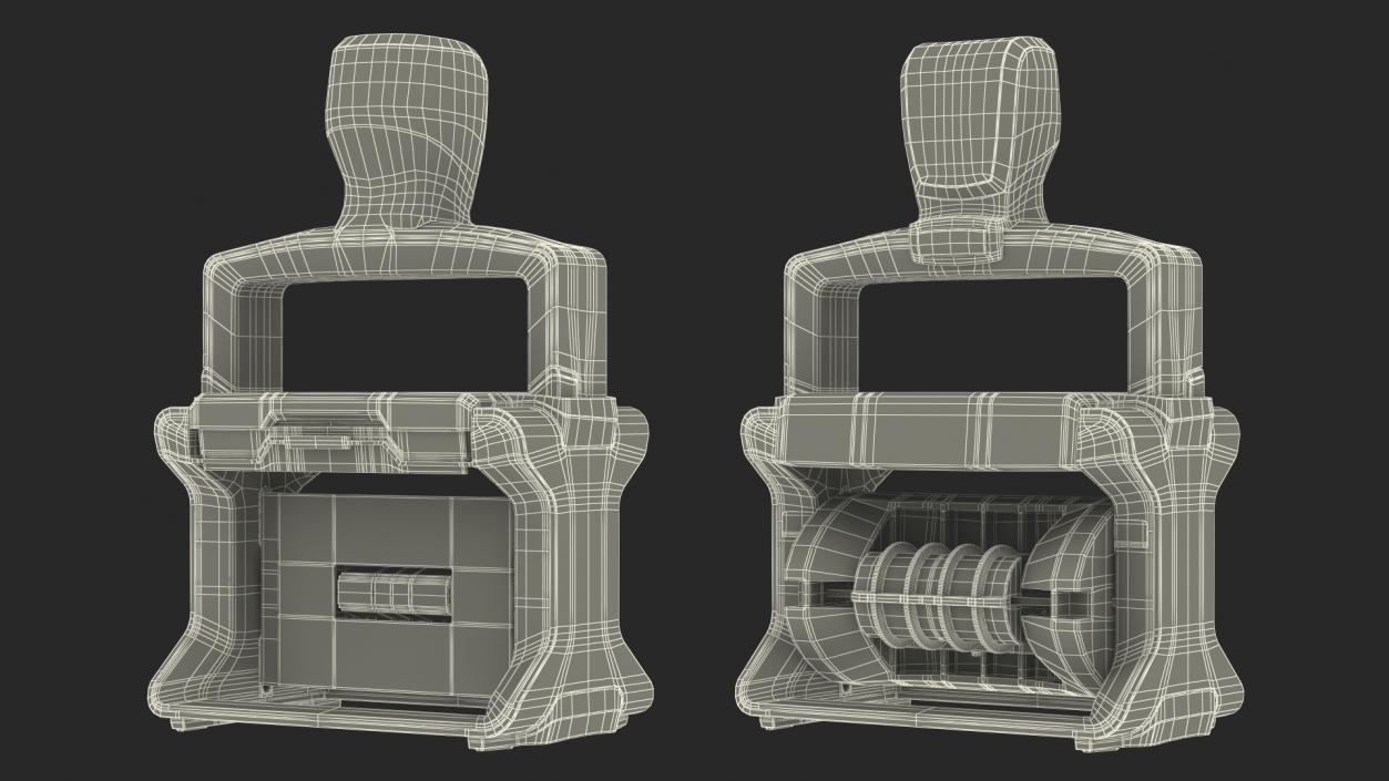 Professional Self Inking Date Stamp Rigged 3D