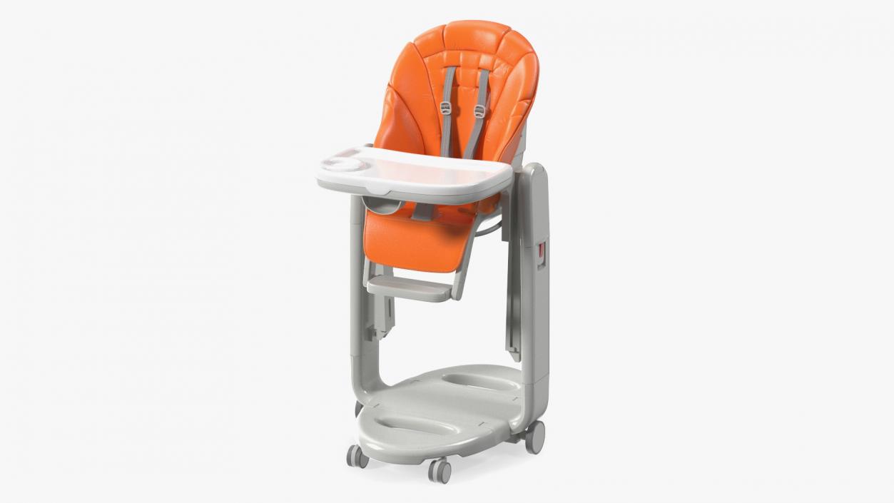 Folding High Chair Vertical Orange 3D model