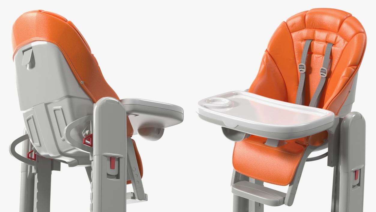 Folding High Chair Vertical Orange 3D model